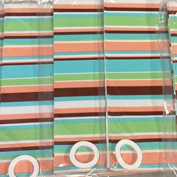 Six Packs of 2 sheets 24X20 Striped Wrapping Paper w 7yds White Curling Ribbon - Picture 3 of 3